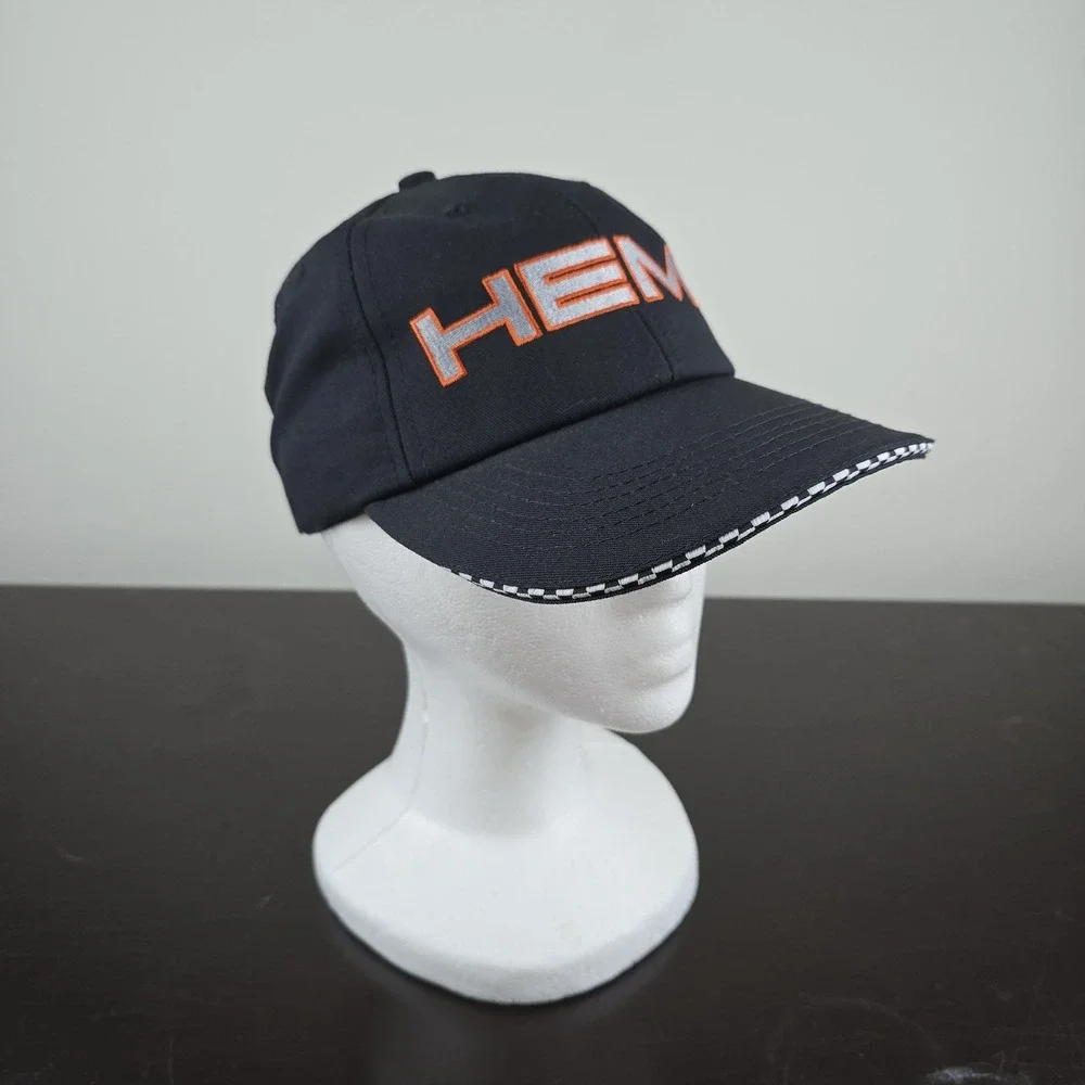 Vintage HEMI Daimler Chrysler Racing Stripe Brim Strapback Hat‎ OSFA Made In USA